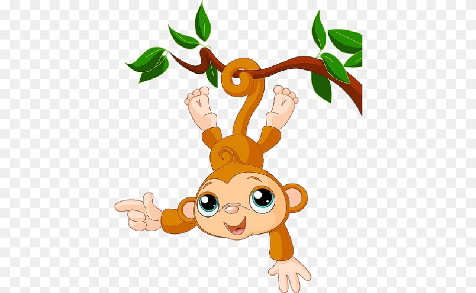 Clip Art Of Cartoon Monkeys Monkey Cartoon High Resolution, Leaf, Plant Free Png Download