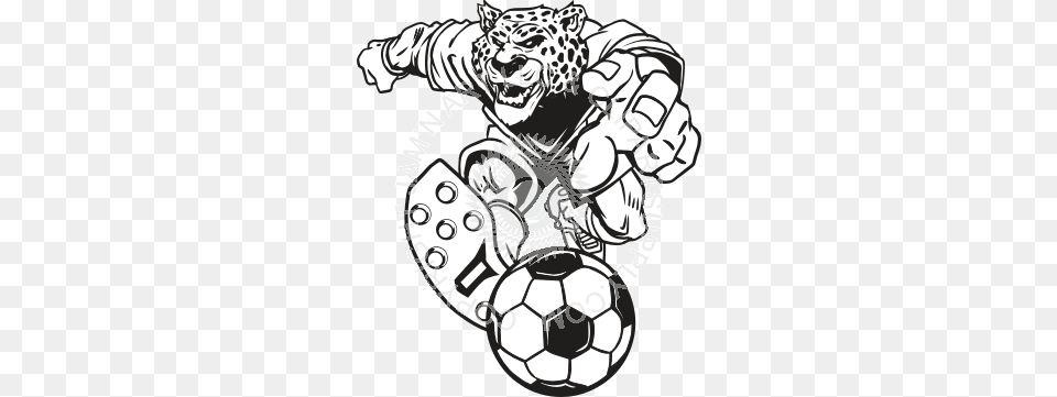 Clip Art Of Jaguar Holding Volleyball With Angry Face, Sport, Soccer Ball, Ball, Soccer Free Png Download