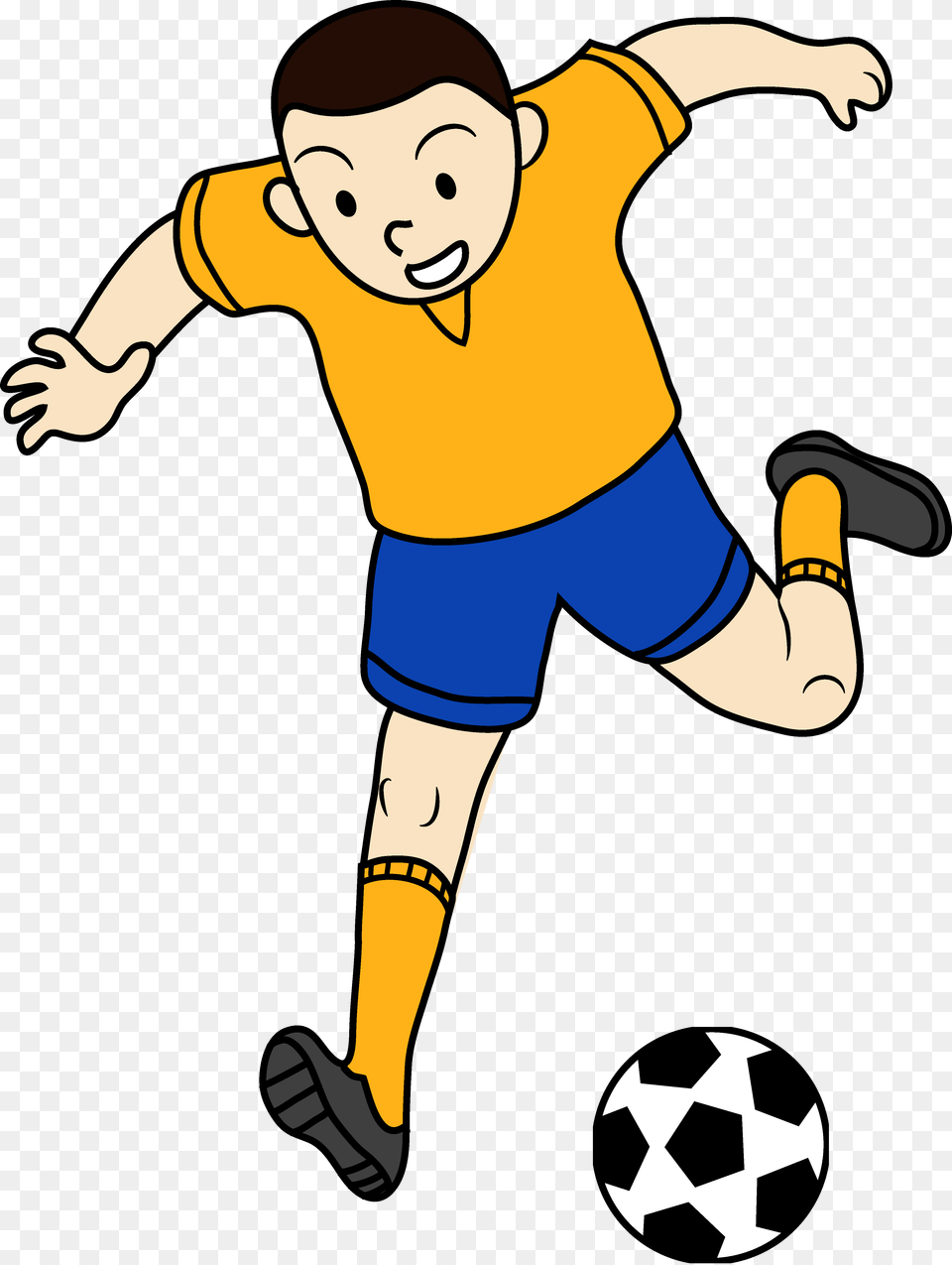 Clip Art Of Kid Playing Soccer Candy Corn Clip Art, Kicking, Person, Clothing, Shorts Free Png Download