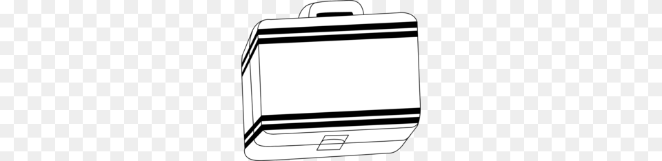 Clip Art Of Lunch Kit Black And White Clipart Lunchbox, Bag, Briefcase, Hot Tub, Tub Png Image