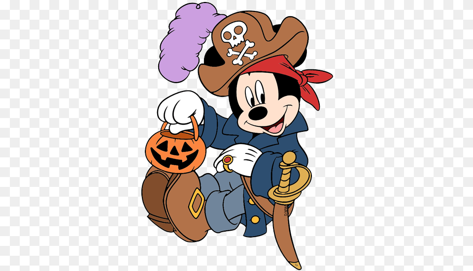 Clip Art Of Mickey Mouse As A Pirate Trick Or Treating, Cartoon, Baby, Face, Head Free Png