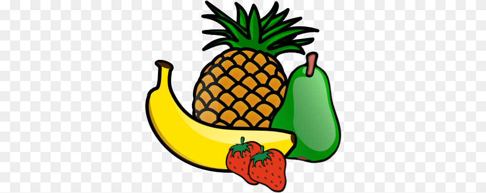 Clip Art Of Pineapple, Banana, Food, Fruit, Plant Free Png