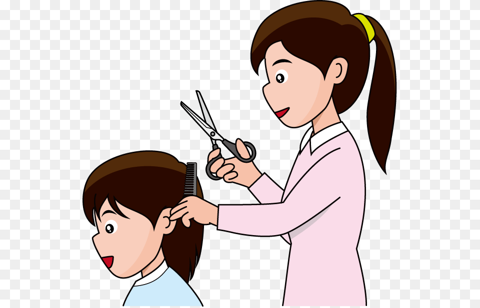 Clip Art Of Someone Combing Their Hair, Hairdresser, Person, Baby, Face Png