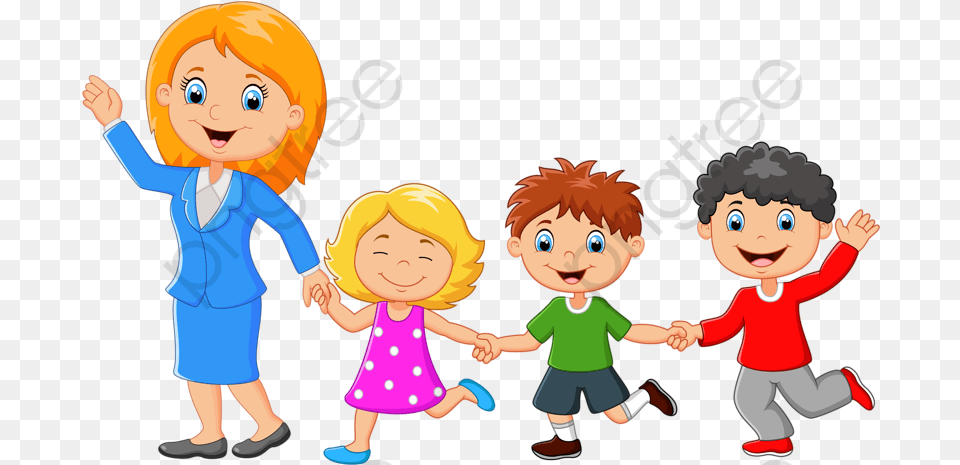 Clip Art Of Teachers And Students Hd Download Single Parent Family Clipart, Baby, Person, Face, Head Free Transparent Png