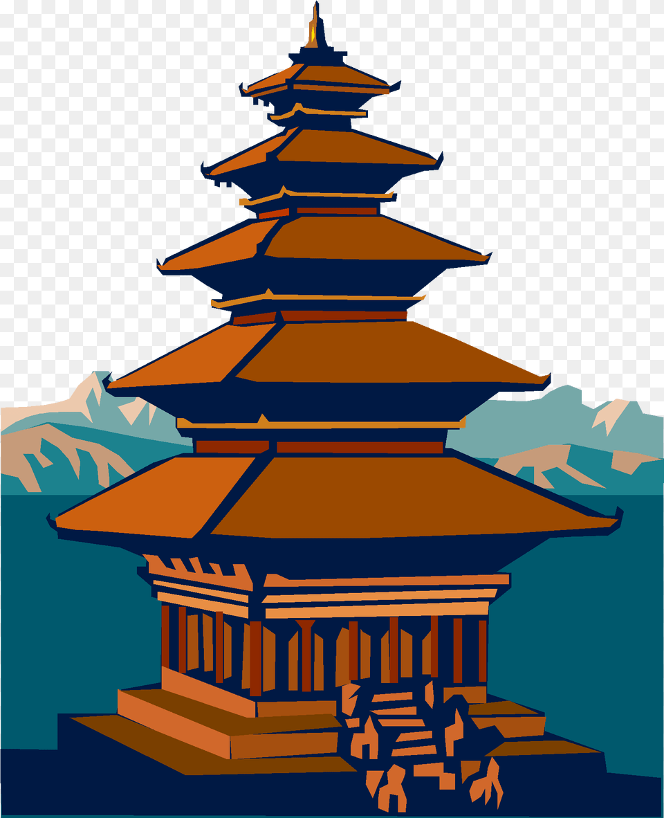 Clip Art Of Temple Buddha Dharma Hindi, Architecture, Building, Shrine, Prayer Free Png Download