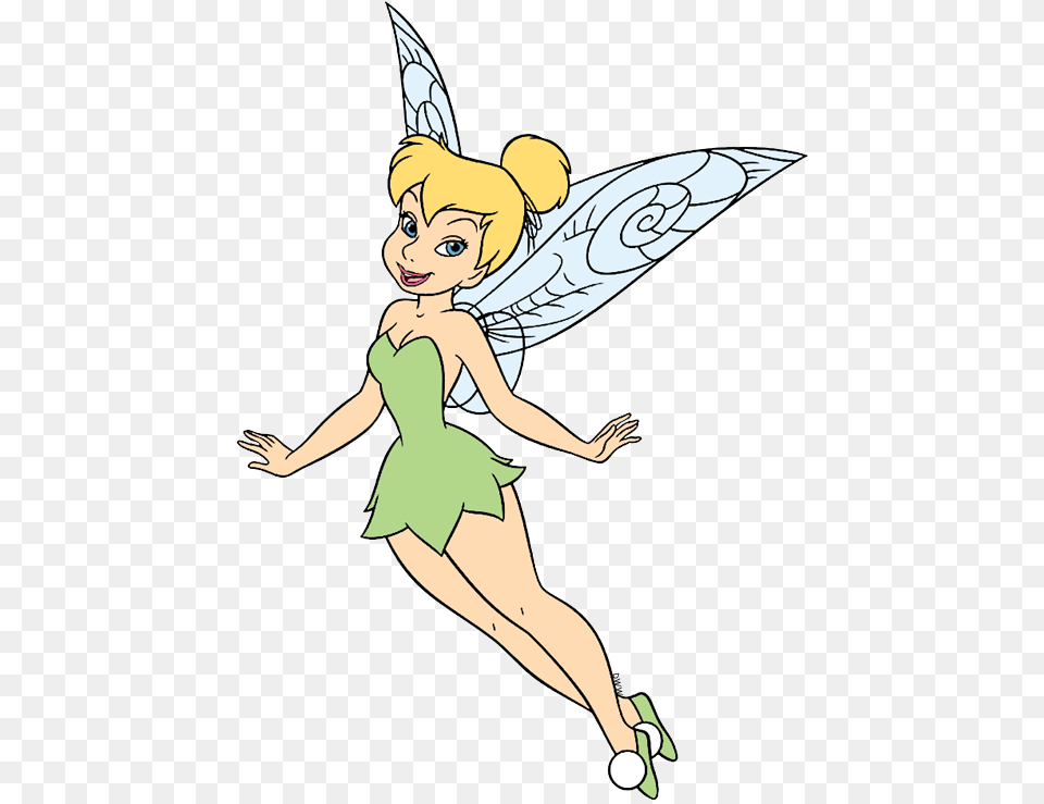 Clip Art Of Tinker Bell Flying Fairy, Baby, Person, Cartoon, Face Png Image