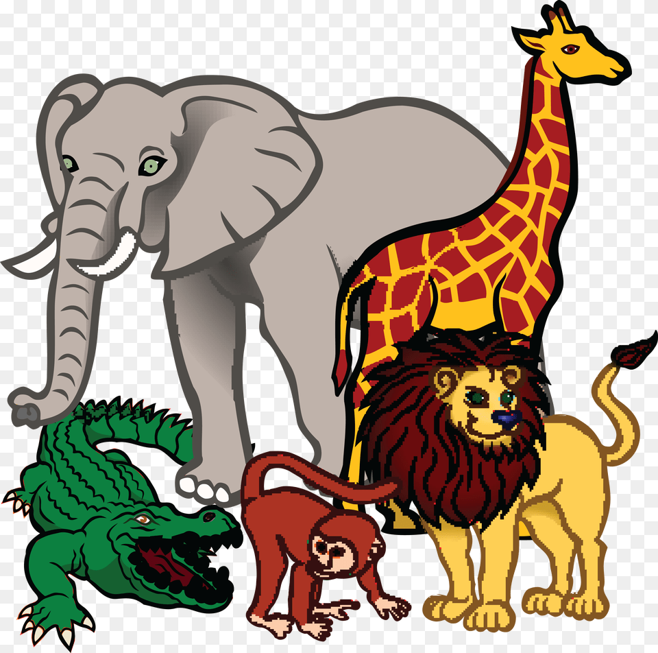 Clip Art Openclipart Animal Silhouettes Giraffe Illustration African Animals Clipart, Elephant, Wildlife, Mammal, Face Png Image