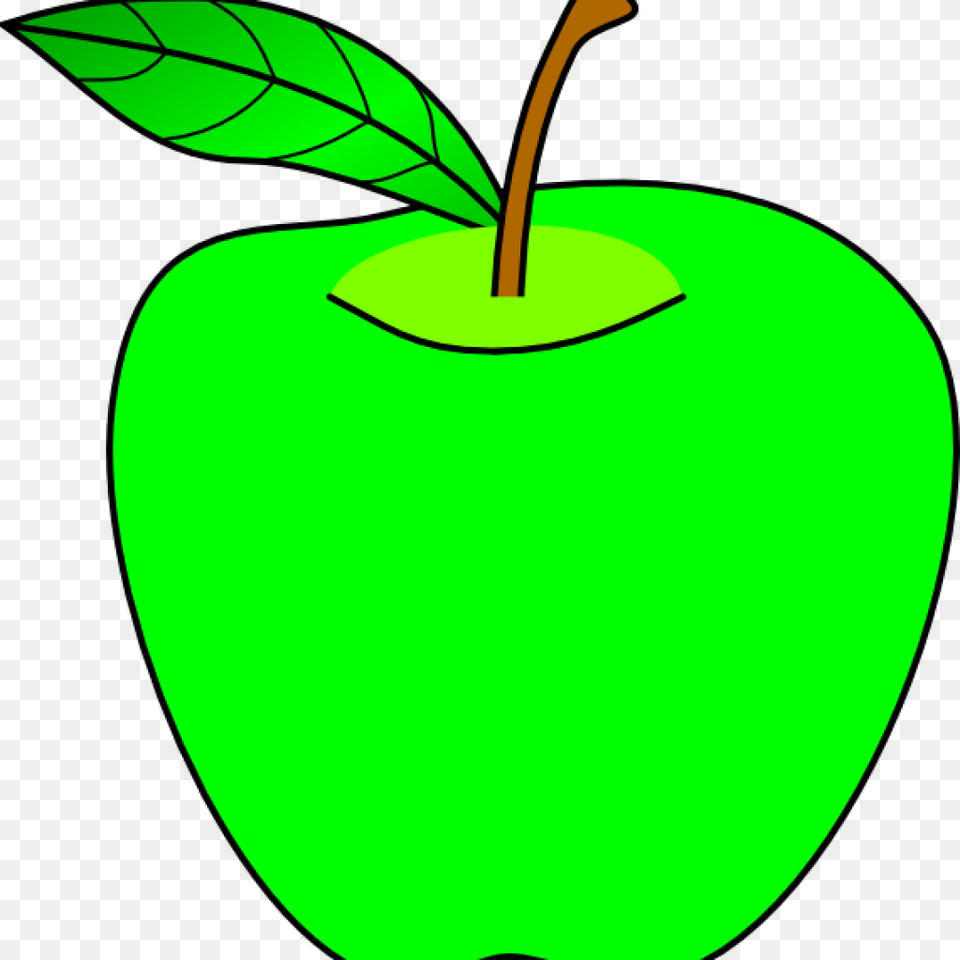 Clip Art Openclipart Apple Green Image Cartoon Apples Green Apple Clipart, Plant, Produce, Fruit, Food Free Png