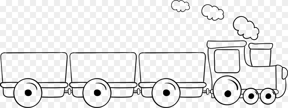 Clip Art Outline Of A Train Train Clipart Black And White Outline, Gray Free Png