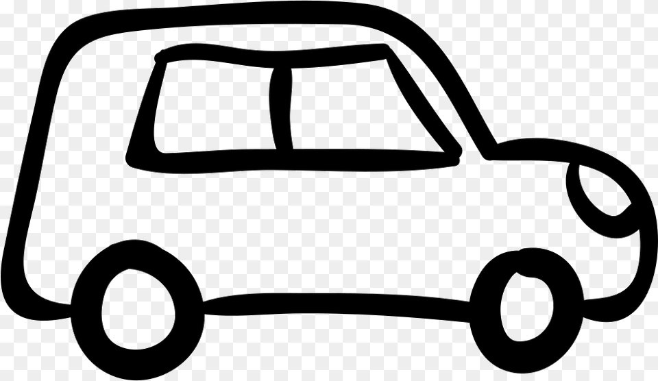 Clip Art Outlined Vehicle Svg Car With Clear Background, Stencil, Device, Grass, Lawn Free Png