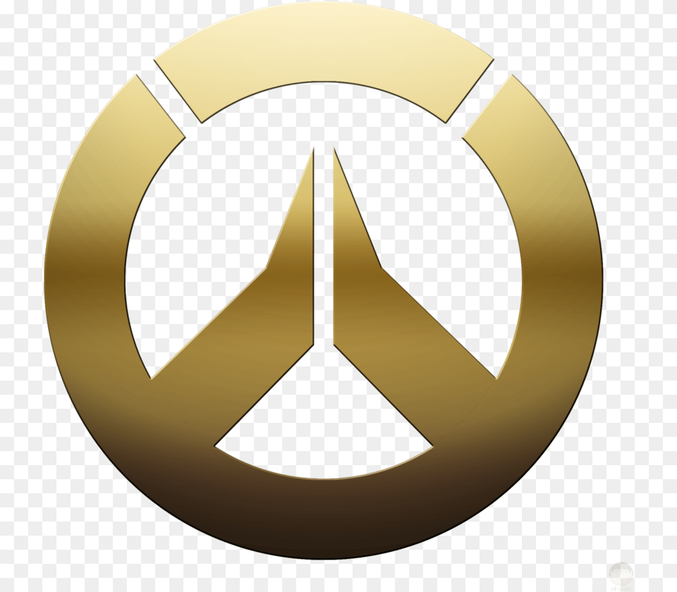 Clip Art Overwatch Logo Transparent Transparent Background Overwatch Logo, Symbol, Gold, Emblem, Disk Png