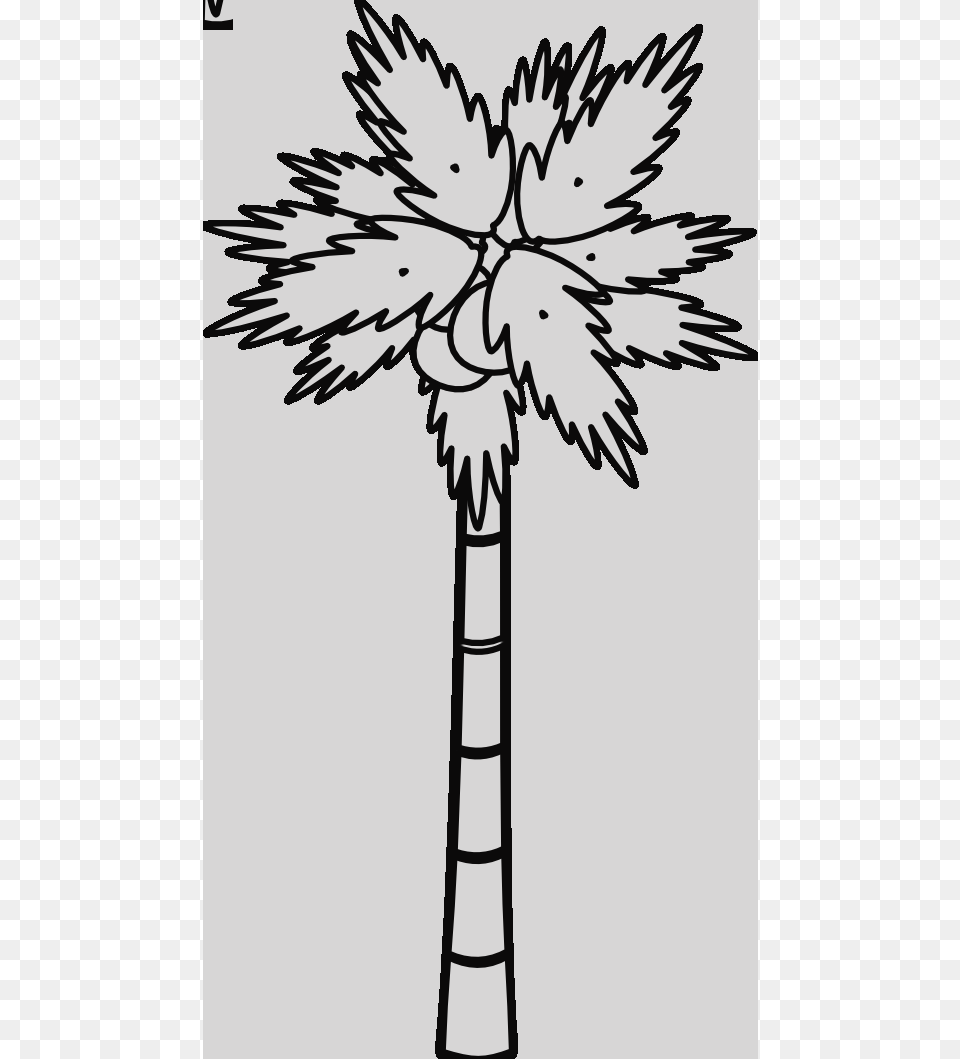 Clip Art Palm Tree Clipart Black And White, Palm Tree, Plant, Stencil, Drawing Png Image