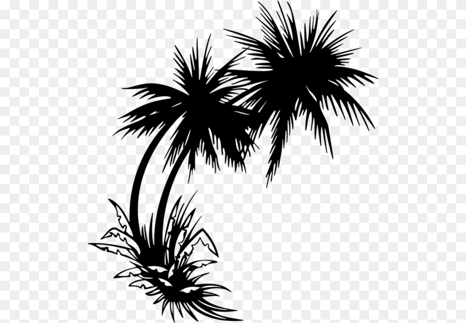 Clip Art Palm Trees Sticker Image Palm Tree Sunset, Gray Free Transparent Png