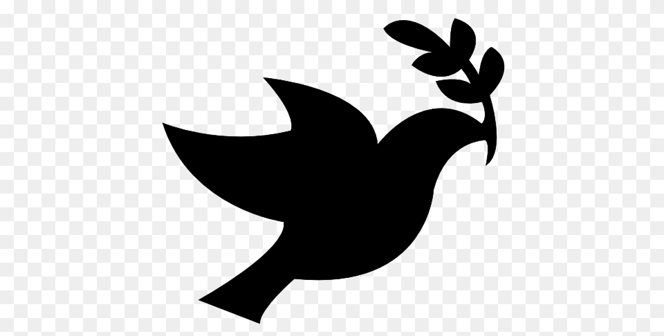 Clip Art Peace Black Peace Dove Black White, Stencil, Silhouette, Plant, Leaf Free Png Download