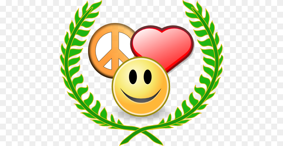Clip Art Peace Love And Happyness Award Black, Logo, Symbol, Ammunition, Grenade Png Image