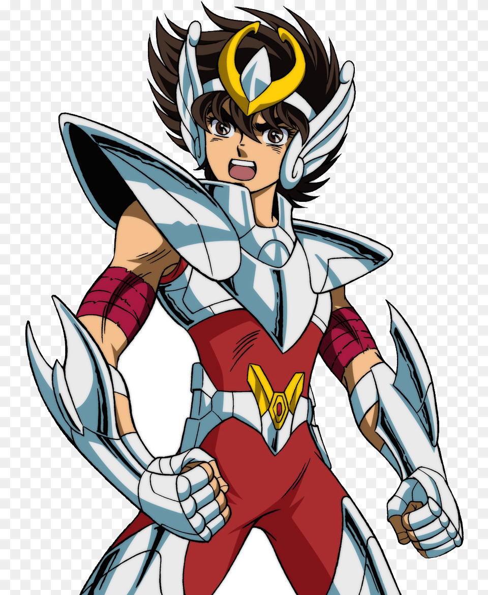 Clip Art Pegasus Seiya Wikia Anicrossbr Saint Seiya Knights Of The Zodiac Pegasus, Book, Comics, Publication, Person Free Png Download