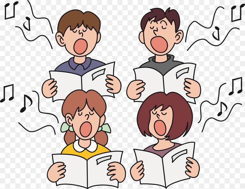 Clip Art Person Singing Clipart Sing In A Choir Clipart, Book, Publication, Reading, Comics Png