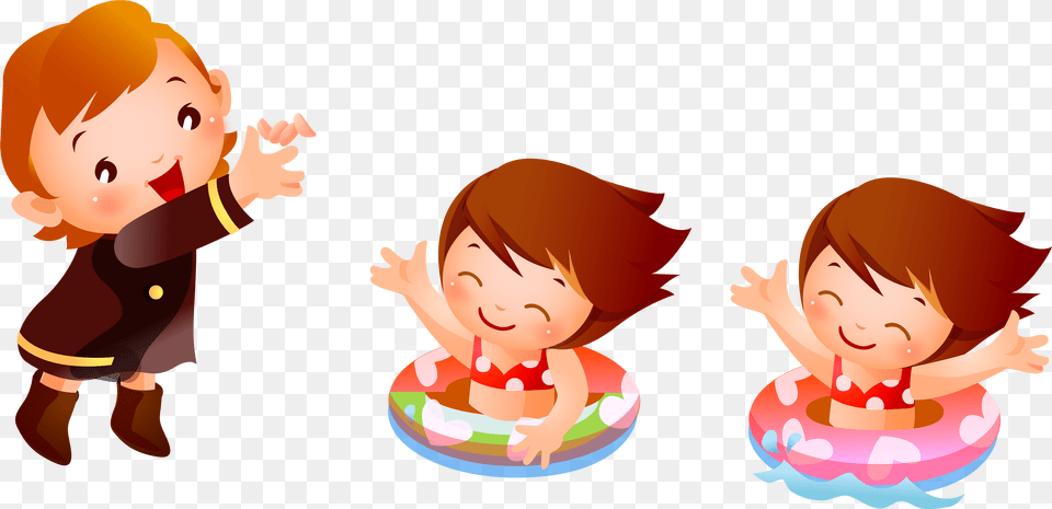 Clip Art Person Swimming Cartoon Swimming Cartoons, People, Baby, Cream, Dessert Png Image