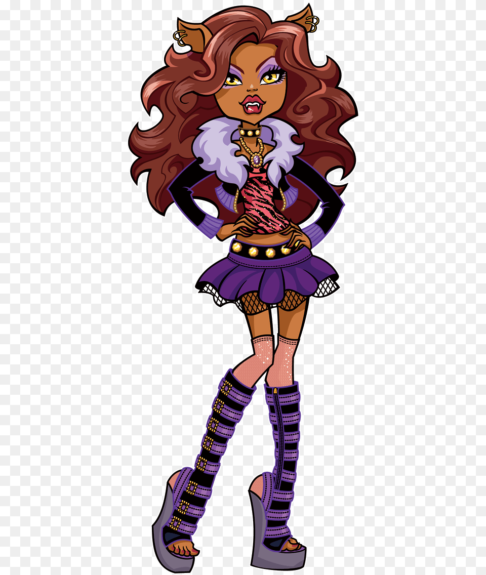 Clip Art Pictures Of Clawdeen Wolf Clawdeen Monster High Cartoon, Book, Purple, Comics, Publication Free Png