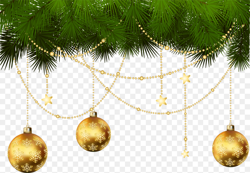 Clip Art Pine Branches Transparent Background Christmas Decorations Png Image