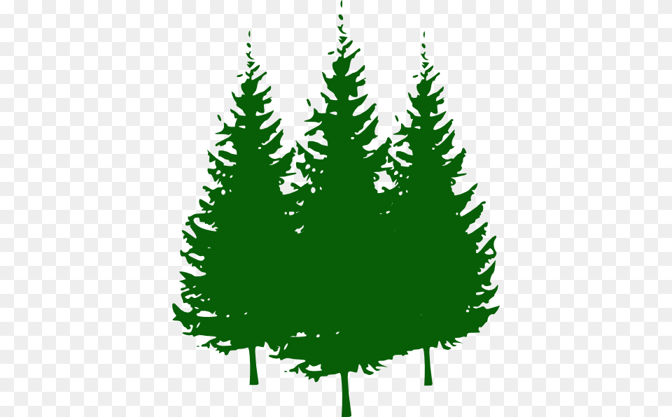 Clip Art Pine Tree Collection In Black Silhouette And Green, Fir, Plant, Conifer Png Image