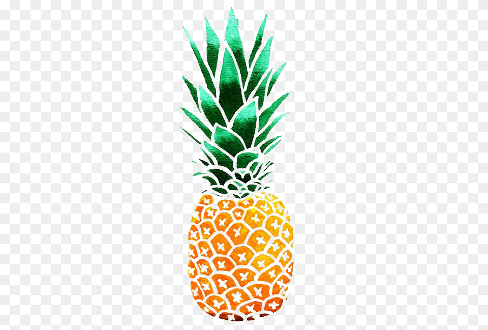Clip Art Pineapple Watercolor Illustration Pineapple, Food, Fruit, Plant, Produce Png Image