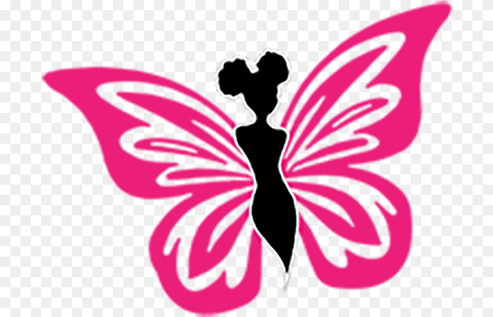 Clip Art Pink And Black Butterflies, Stencil, Person, Face, Head Png Image