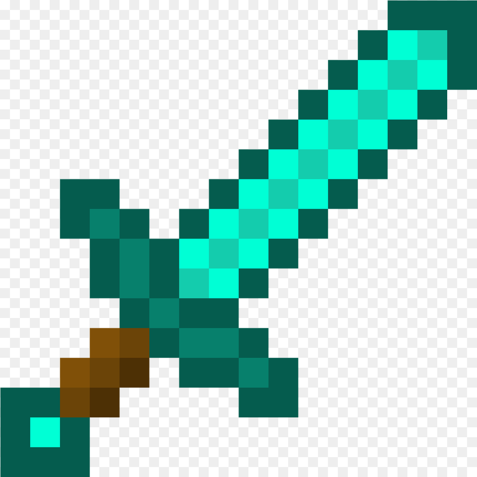 Clip Art Pixilart By Dwudgamr Minecraft Enchanted Diamond Sword, Chess, Game, Pattern Png Image