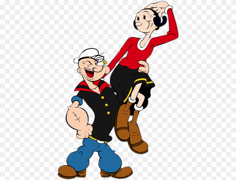 Clip Art Popeye And Olive Oil, Baby, Person, Book, Comics Png Image