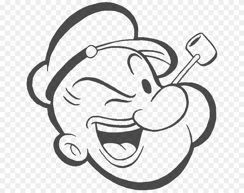 Clip Art Popeye Drawing Popeye The Sailor Man, Stencil, Ammunition, Grenade, Weapon Free Png
