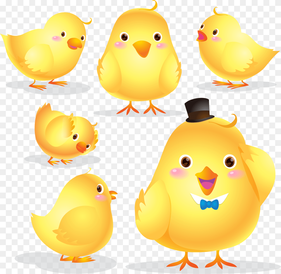 Clip Art Poster Cartoon Illustration Yellow Cartoon, Animal, Bird, Fowl, Poultry Free Png Download