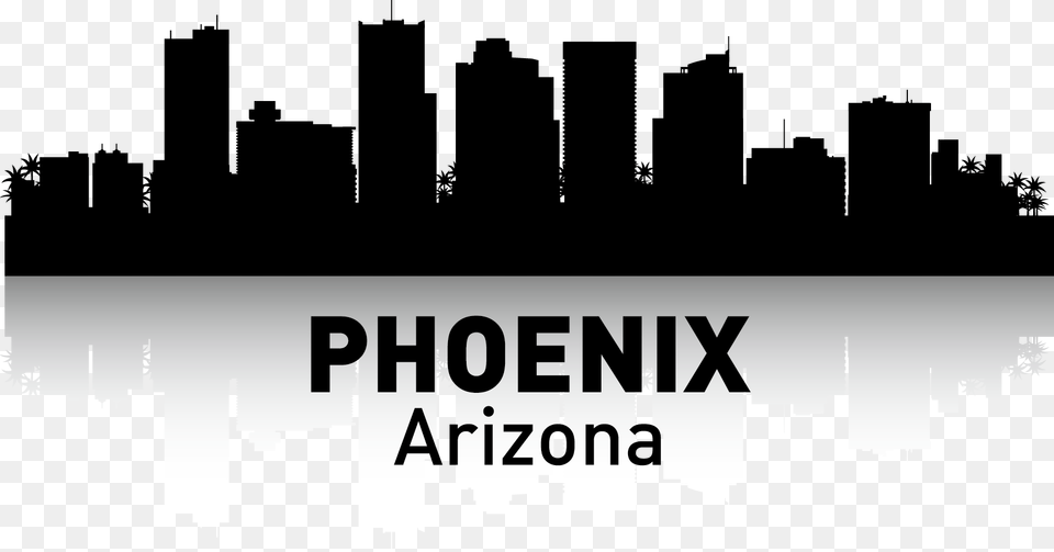 Clip Art Poster Printmaking Transprent Silhouette Phoenix Arizona Skyline, City, Urban, Metropolis, Logo Png Image
