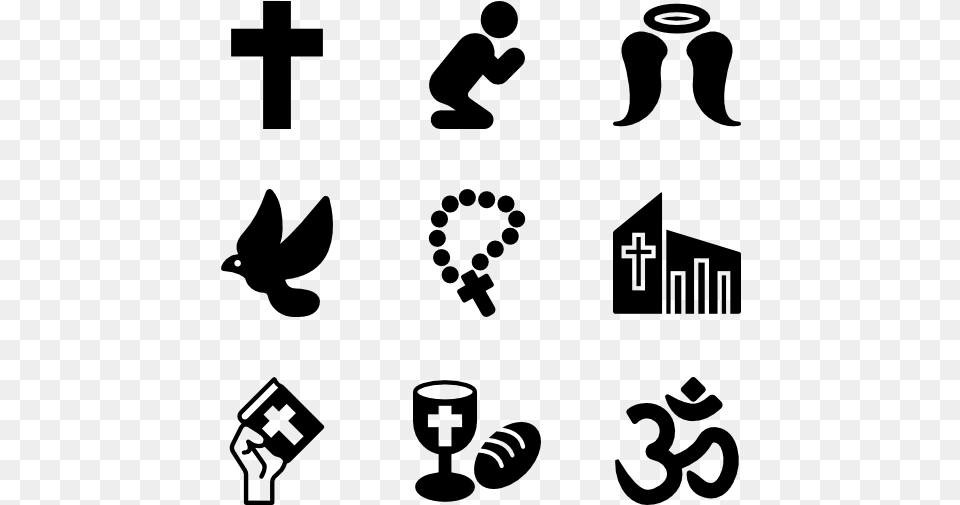 Clip Art Prayer Icons Vector Prayer Symbols, Gray Free Png