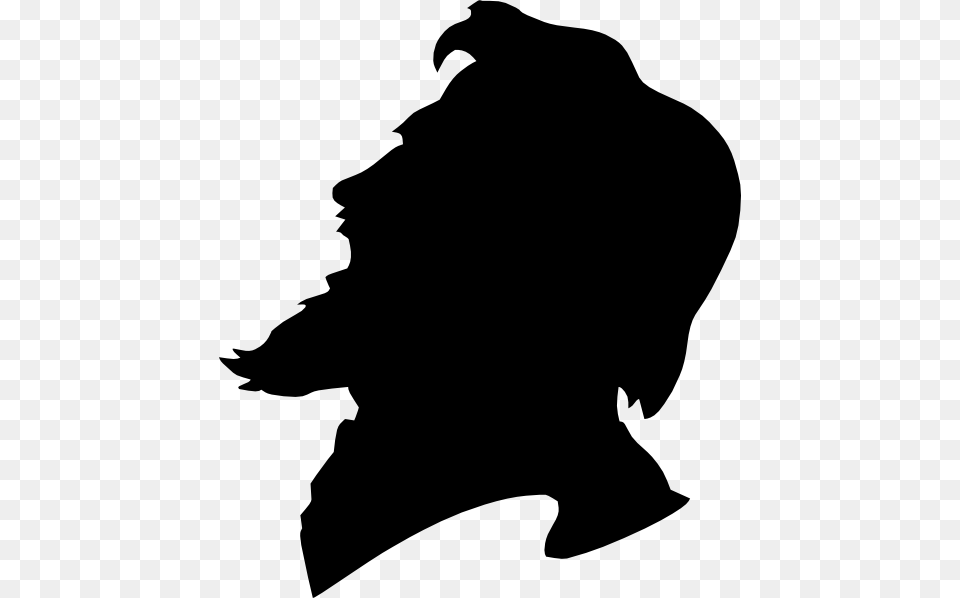 Clip Art Profile View Face Man With Beard Silhouette, Animal, Bird, Vulture, Stencil Free Png