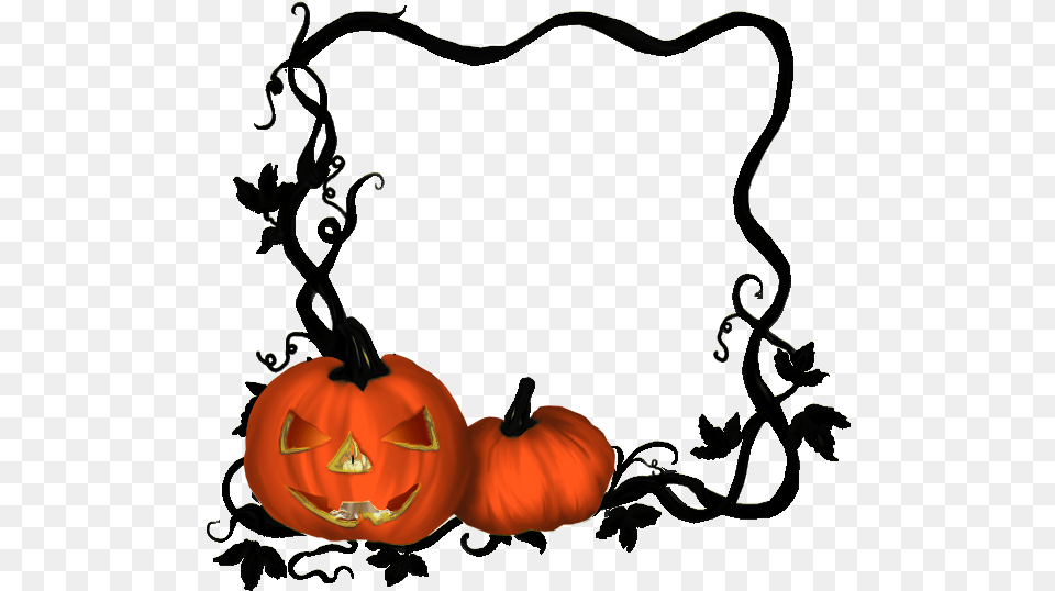 Clip Art Pumpkin Halloween Frame Transparent, Food, Plant, Produce, Vegetable Free Png