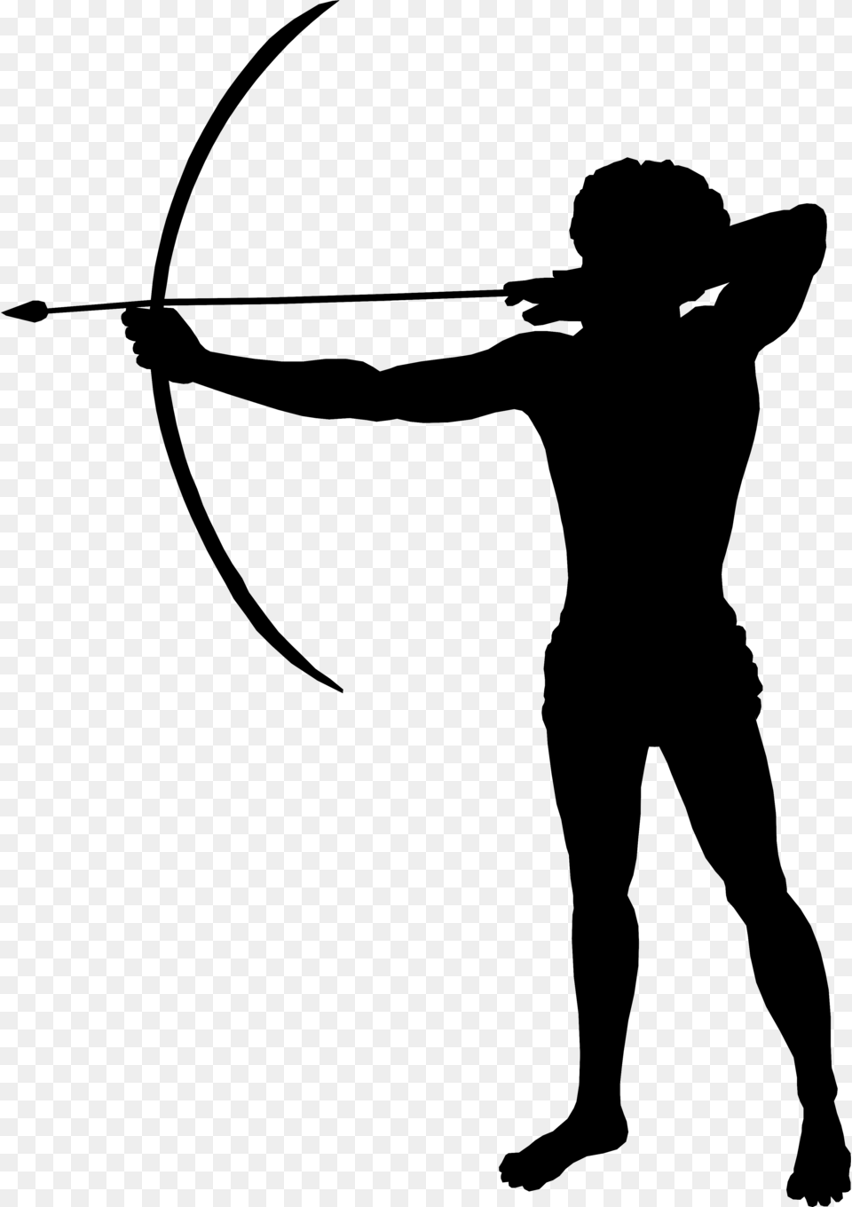 Clip Art Ranged Weapon Archery Silhouette Silhouette Archery Clipart, Gray Free Png