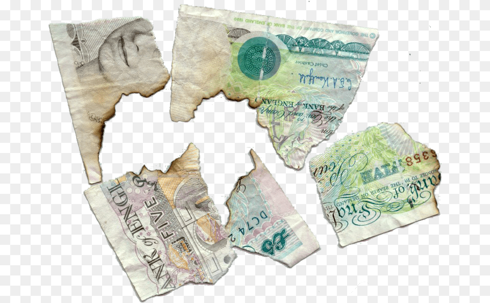 Clip Art Ripped Money Burnt 5 Pound Note, Adult, Female, Person, Woman Free Png Download