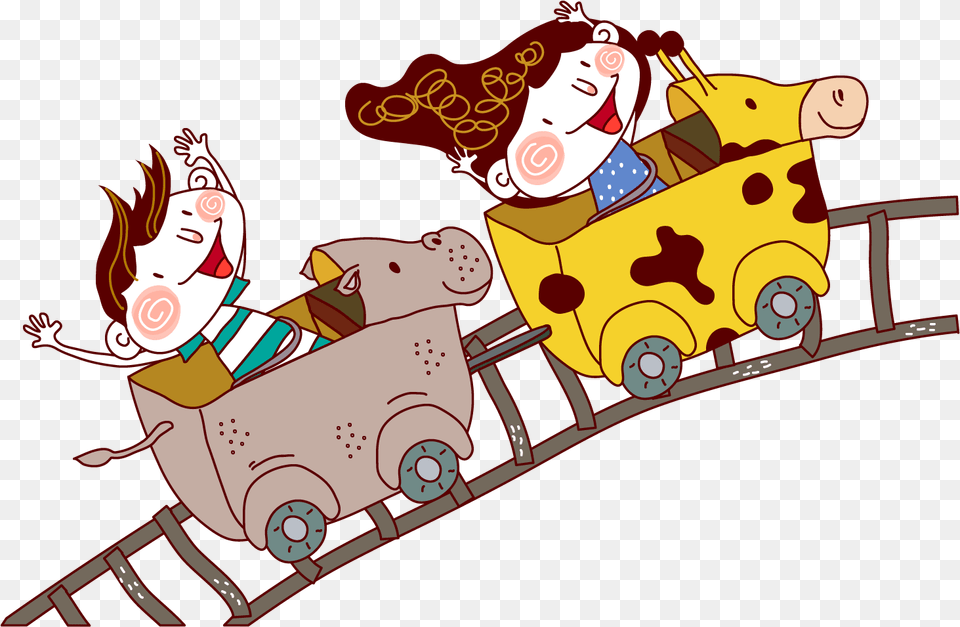 Clip Art Roller Coaster Cartoon Roller Coaster Cartoon, Baby, Person, Face, Head Free Png Download