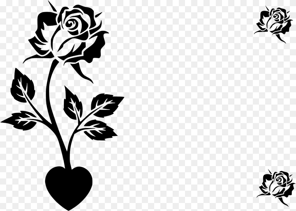 Clip Art Rose Flowers, Gray Free Transparent Png