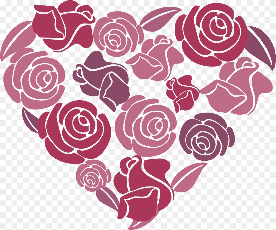 Clip Art Rose Heart Clipart Image Rose Heart Clipart, Floral Design, Flower, Graphics, Pattern Png