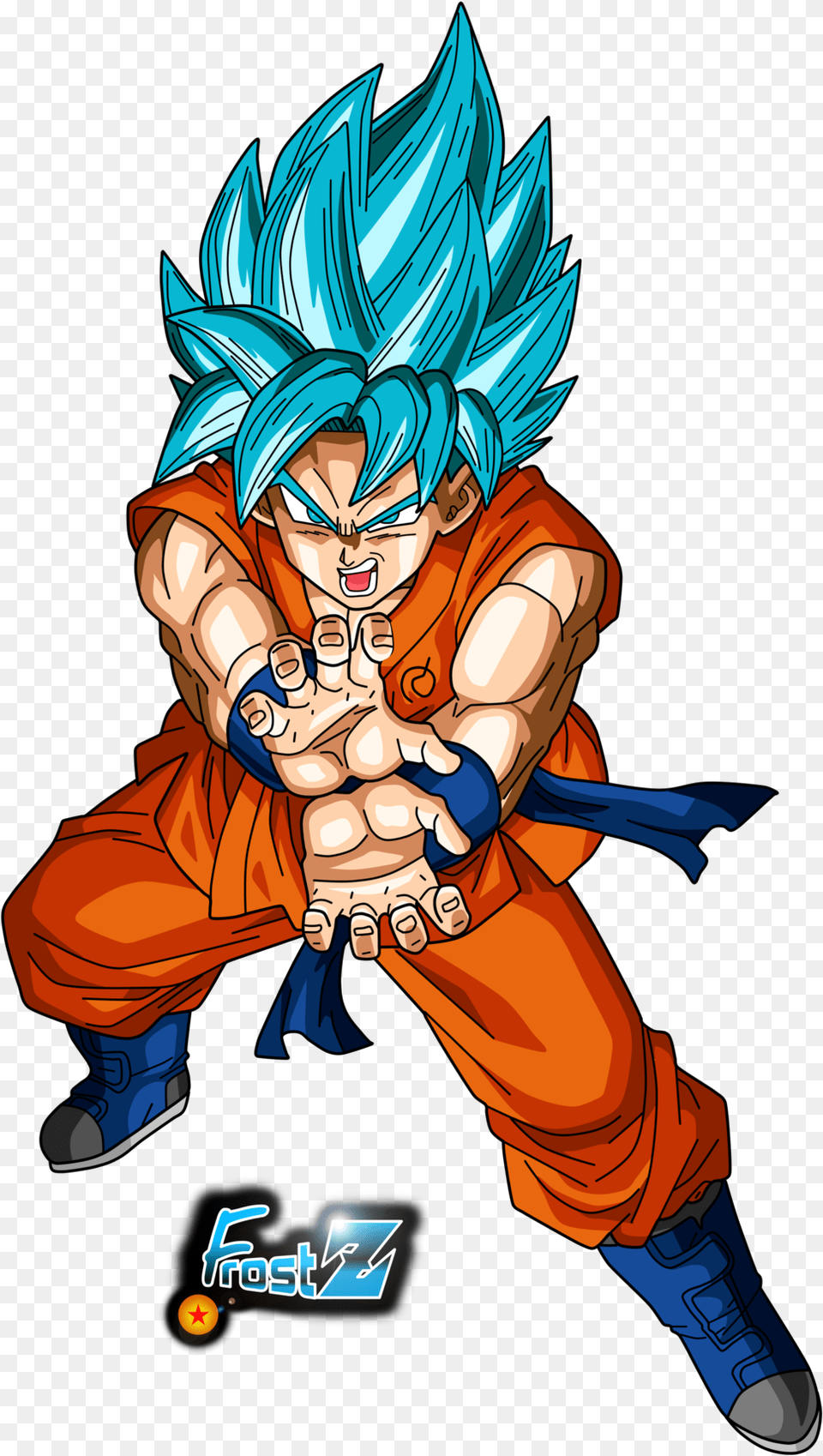 Clip Art Royalty Download Goku Blue By Chronofz God Goku Blanco, Book, Comics, Publication, Baby Free Transparent Png