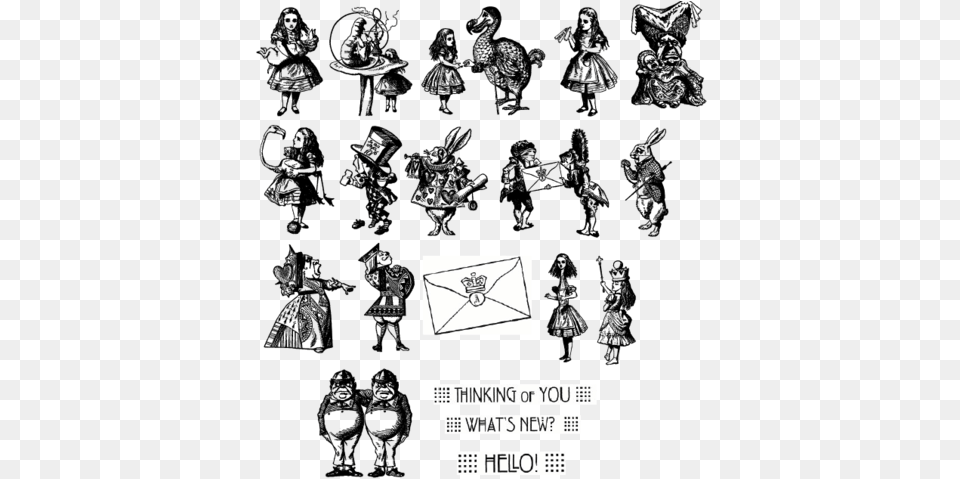 Clip Art Royalty Download Red Rubber Stamps Summore Alice In Wonderland39s Tweedle Dee And Tweedle Dum Rubber, Envelope, Mail Png
