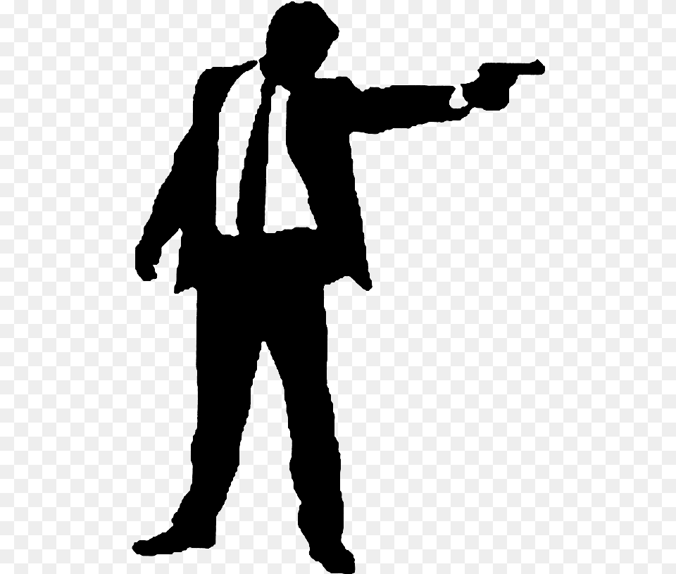 Clip Art Royalty Free Library Man Shooting Silhouette Man With Gun Silhouette, Gray Png