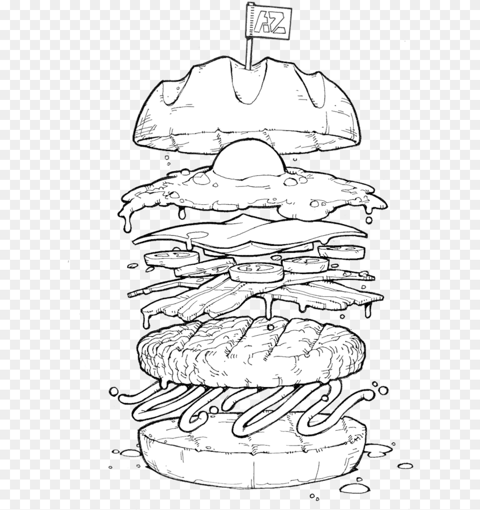 Clip Art Royalty Library Burger At Getdrawings Hamburger Draw, Text Free Png Download