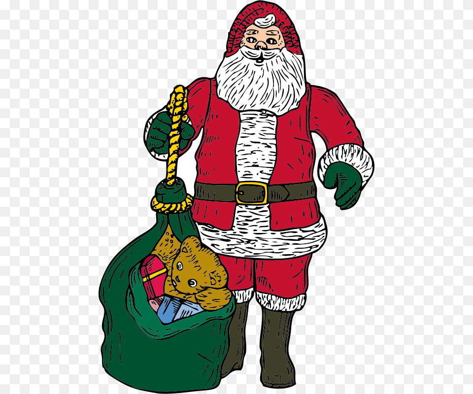 Clip Art Santa And Bag, Adult, Female, Person, Woman Png