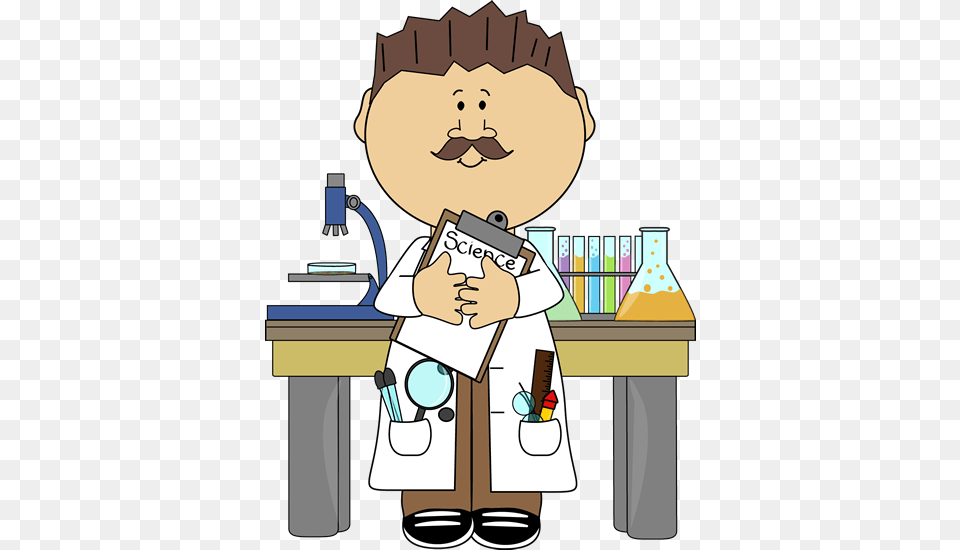 Clip Art Science Teacher In Class Clip Art, Clothing, Coat, Face, Head Png Image