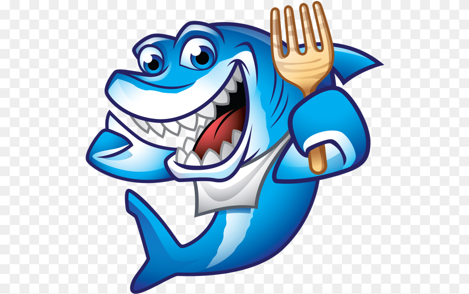 Clip Art Shark Bite Clipart Shark With A Fork, Animal, Fish, Sea Life, Cutlery Free Transparent Png