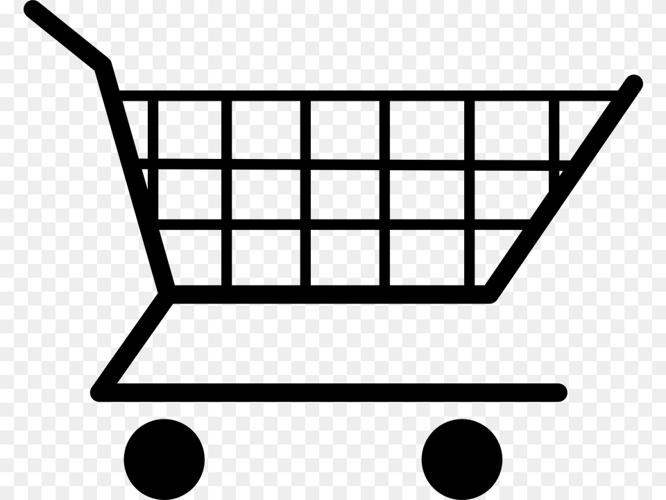 Clip Art Shopping Cart, Gray Png Image