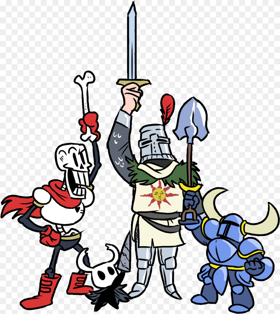 Clip Art Shovel Knight Vs Hollow Knight, Book, Comics, Publication, Person Png Image