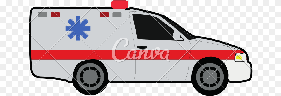 Clip Art Side View Of An Ambulance With Side Of Ambulance Car, Transportation, Van, Vehicle, Moving Van Free Transparent Png
